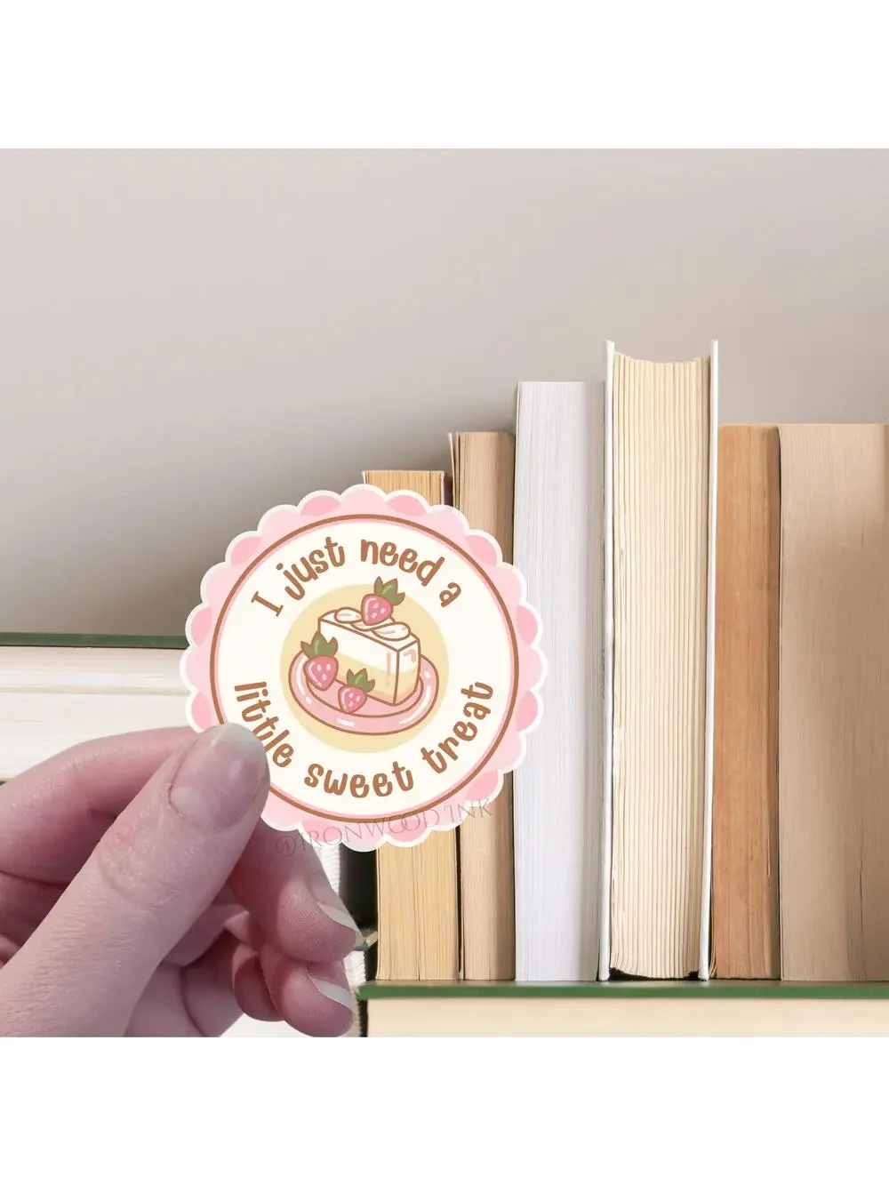 Little Sweet Treat Cute Dessert Sticker Strawberry Cake Cafe Positive Message